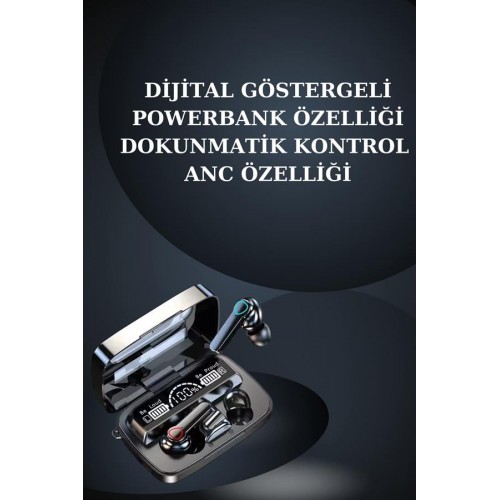 Dijital Göstergeli Powerbank Bluetooth Kulaklık ve Yeni Nesil Amoled Ekran Akıllı Saat