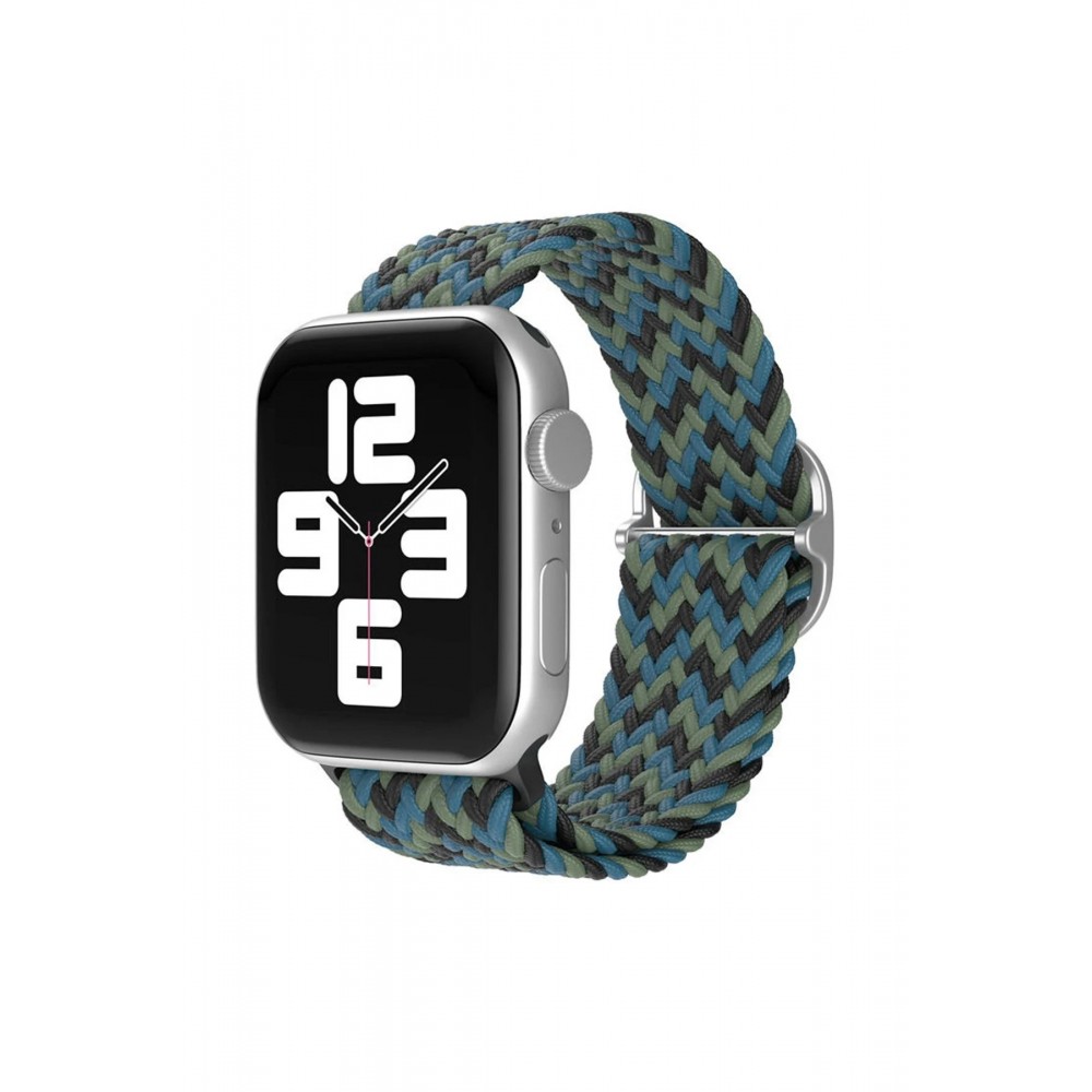 Apple Watch 38mm Star Kordon - Zigzag Mavi-Yeşil-(5796)