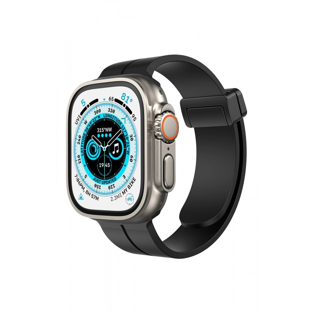 Apple Watch 38mm KR412 Elegance Stylısh Kordon - Siyah-(5796)