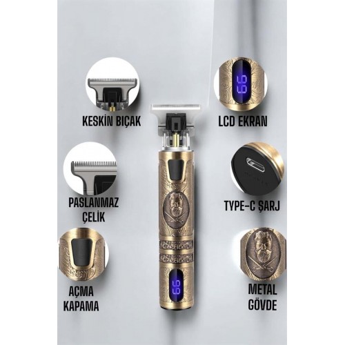 Çizik Tıraş Makinesi Şarjlı Paslanmaz Çelik Bıçaklı Uzun Ömürlü