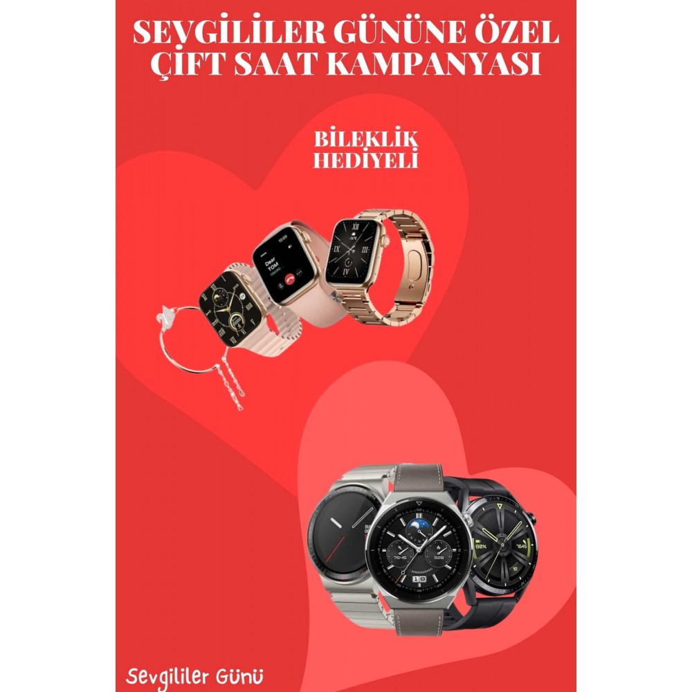 Sevgiliye Özel Yeni Nesil Akıllı Saat Çiftlere Özel Kampanya Çift Saatleri