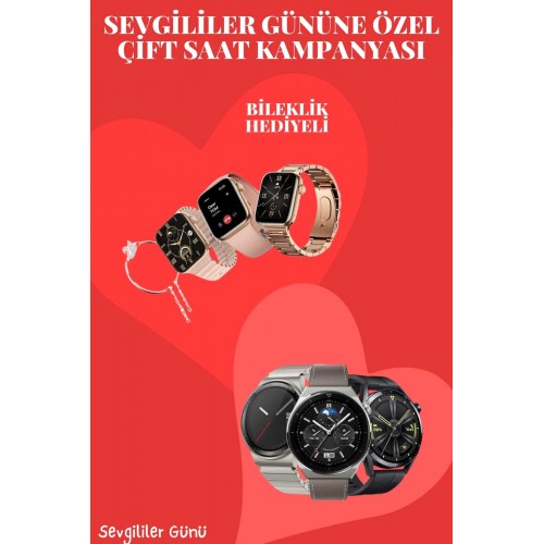 Sevgiliye Özel Yeni Nesil Akıllı Saat Çiftlere Özel Kampanya Çift Saatleri