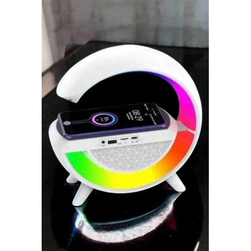 Bluetooth Hoparlör Dijital Göstergeli Wireless Şarj RGB Işıklı