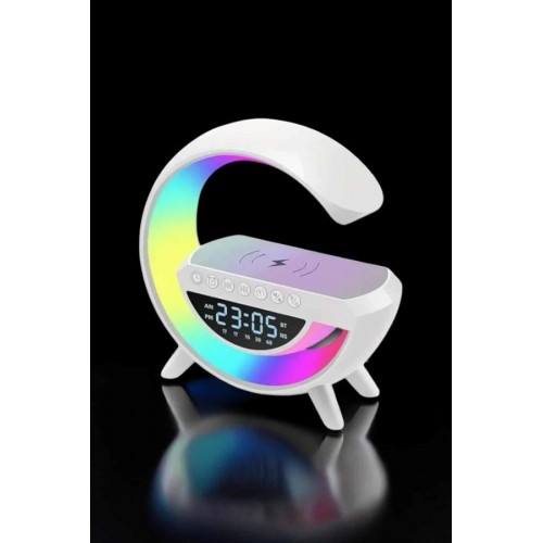 Bluetooth Hoparlör Dijital Göstergeli Wireless Şarj RGB Işıklı