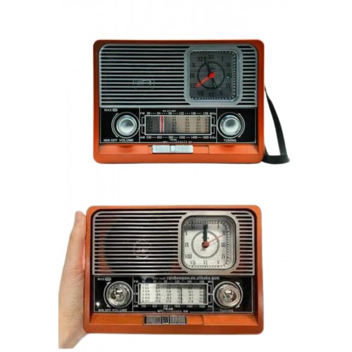 Saatli Fenerli Bluetooth Nostaljik Radyo AUX SD USB Girişli Bluetooth Hoparlör Saatli Fenerli Bluetooth Nostaljik Radyo AUX SD USB Girişli Bluetooth Hoparlör