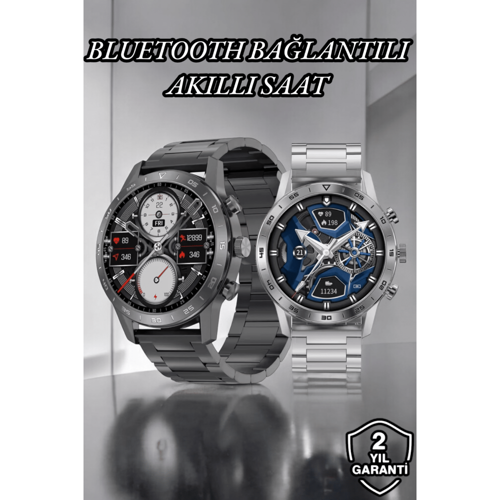 Suya Dayanıklı Dokunmatik Akıllı Saat Bluetooth 5.0 Sesli Asistan ve Sağlık Takibi