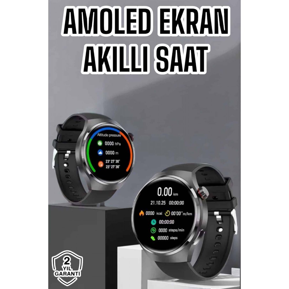 Akıllı Saat Bluetooth Bağlantılı Amoled Ekran Uyku ve Sağlık Takibi