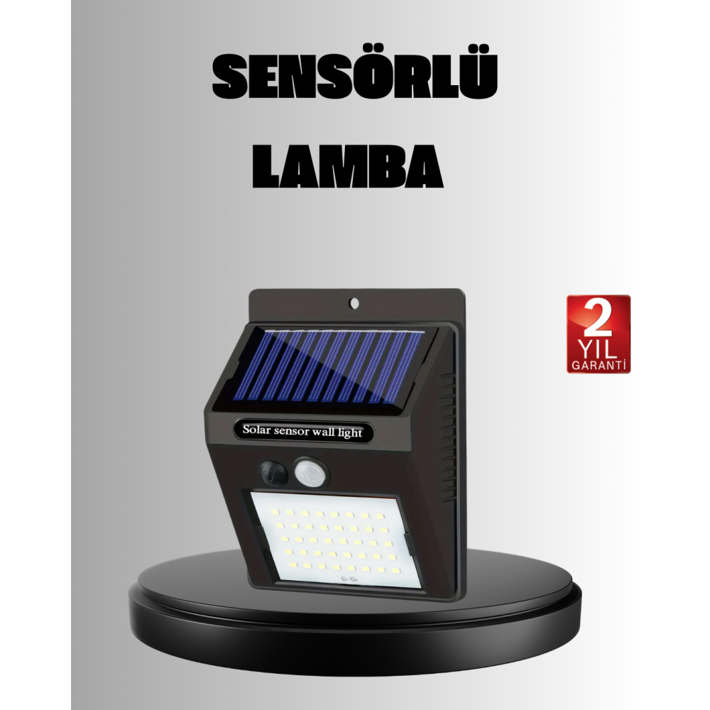Solar LED Bahçe Aydınlatma – Hareket Sensörlü Güneş Paneliyle Şarj Olan IP65 Dayanıklı