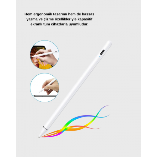Manyetik Dokunmatik Kalem – Bluetooth Gerektirmeyen Type-C Şarjlı iPad ve Android Uyumlu Hassas Stylus
