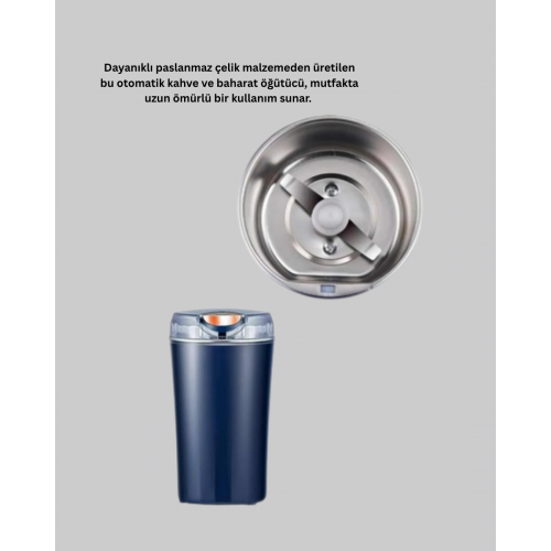 Otomatik Kahve ve Baharat Öğütücü Paslanmaz Çelik Yedek Bıçaklı Otomatik Kahve ve Baharat Öğütücü Paslanmaz Çelik Yedek Bıçaklı