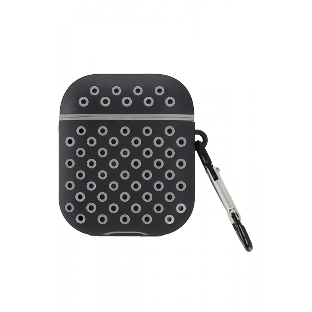 Airpods 2 (2.nesil) Spor Delikli Kılıf - Siyah-Gri-(5796)