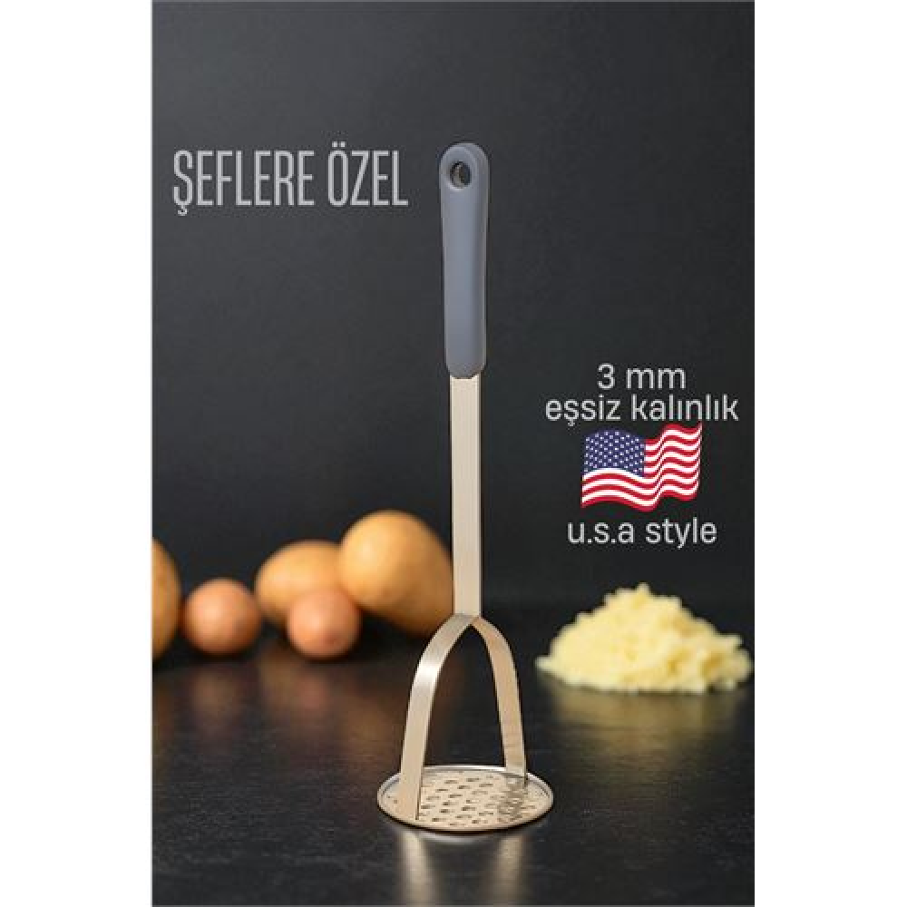 HSNET Patates Ezici 3 mm Kalınlık 304 Paslanmaz Çelik Havuç Muz Avokado Ezici