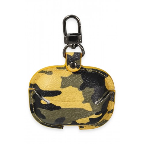 Airpods Pro 2 (2.nesil) Çanta Kamuflaj Deri Kılıf - Sarı-(5796)