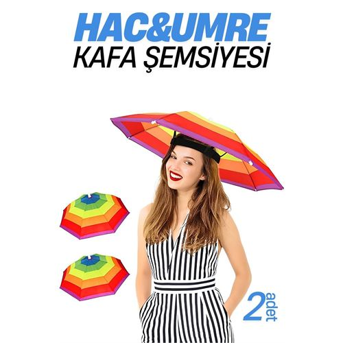 HSNET Hac Umre Kafa Şemsiyesi Güneş Koruma Şemsiyesi 2 adet
