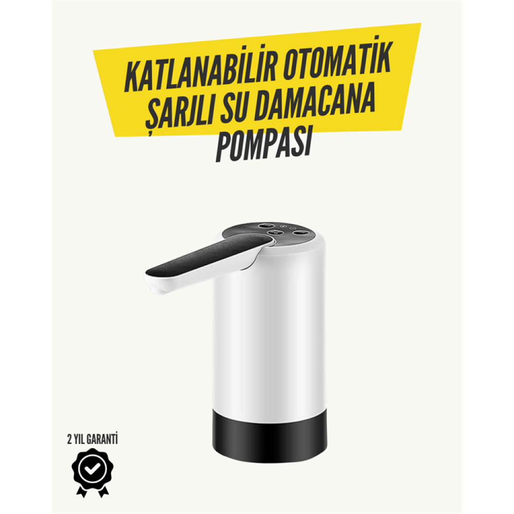 8000mAh Şarjlı Damacana Su Pompası | Tek Tuşla Otomatik Su Alımı | 40-80 Sn Dolum | Katlanabilir Tasarım