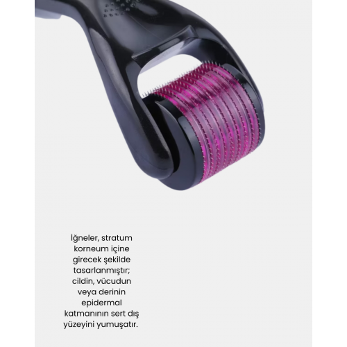 Derma Roller Titanyum İğneli Cilt Yenileyici – Akne Kırışıklık ve Leke Karşıtı