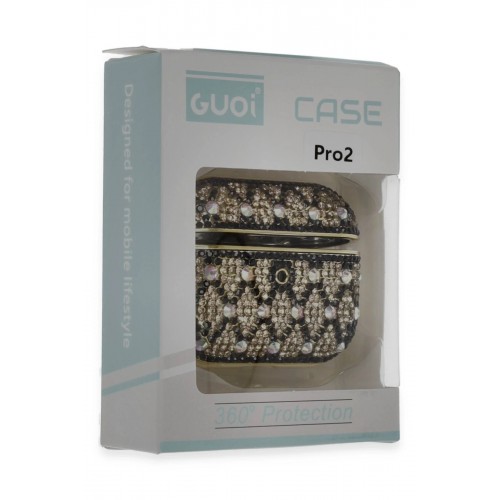 Airpods Pro 2 (2.nesil) Klor Taşlı Kılıf - Desen 4-(5796)