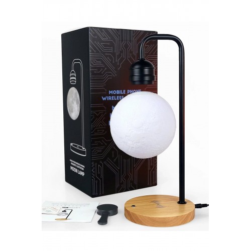 XF02 Ay Görünümlü Kablosuz Şarj Özellikli Gece Lambası - Siyah-(5796) XF02 Ay Görünümlü Kablosuz Şarj Özellikli Gece Lambası - Siyah-(5796)