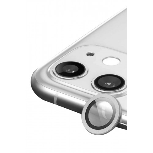 iPhone 11 Raze Metal Kamera Lens - Gümüş-(5796)