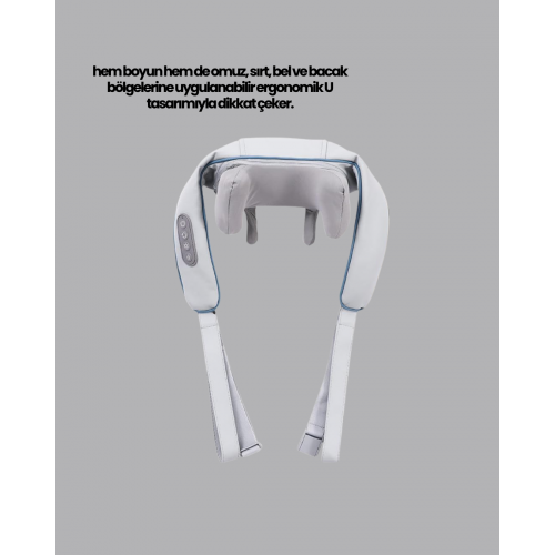 Titreşimli Boyun Masaj Cihazı Isı Terapili Şarjlı VNB-01 Ergonomik U Tasarım