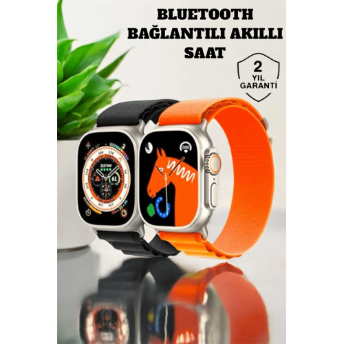 Bluetooth Bağlantılı 49MM Dokunmatik Akıllı Saat Sağlık ve Spor Takip Özellikli