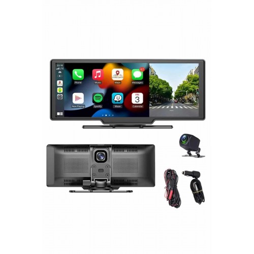 4K Ultra Araç İçi Ön ve Arka Kameralı Ekran HD 2 Kameralı Torpido Üstü Araç Multimedya