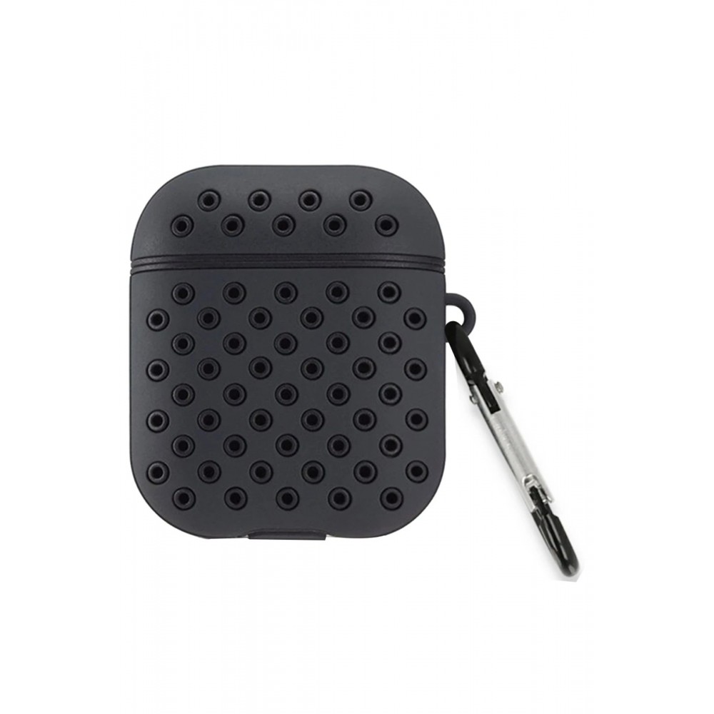 Airpods 2 (2.nesil) Spor Delikli Kılıf - Siyah-Siyah-(5796)