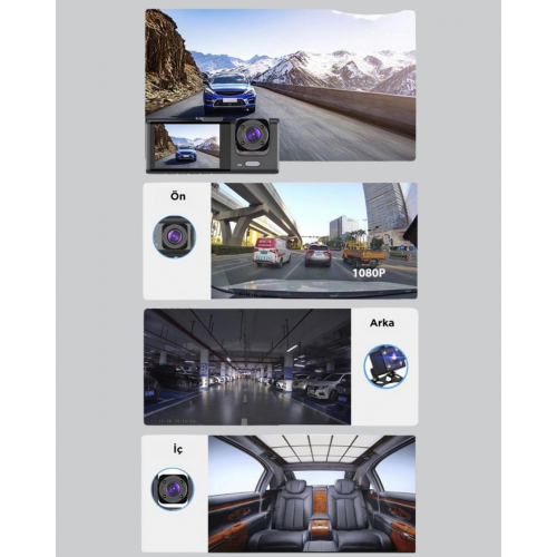 Full HD Çift Yönlü Araç Kamerası Hareket Algılama Döngüsel Kayıt Full HD Çift Yönlü Araç Kamerası Hareket Algılama Döngüsel Kayıt