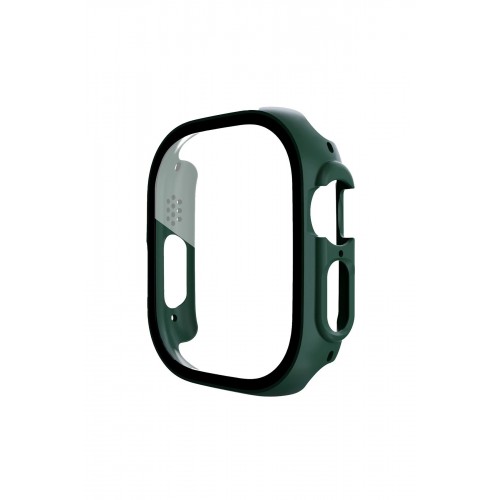 Apple Watch Ultra 49mm Desert Camlı Kasa Ekran Koruyucu - Koyu Yeşil-(5796)