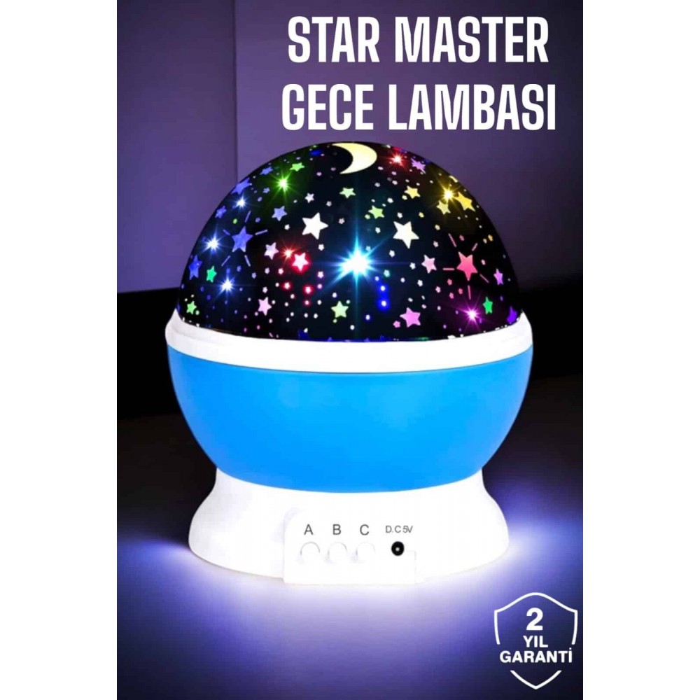 Yıldızlı Gökyüzü Projeksiyon Gece Lambası Hareketli Işık Şovu