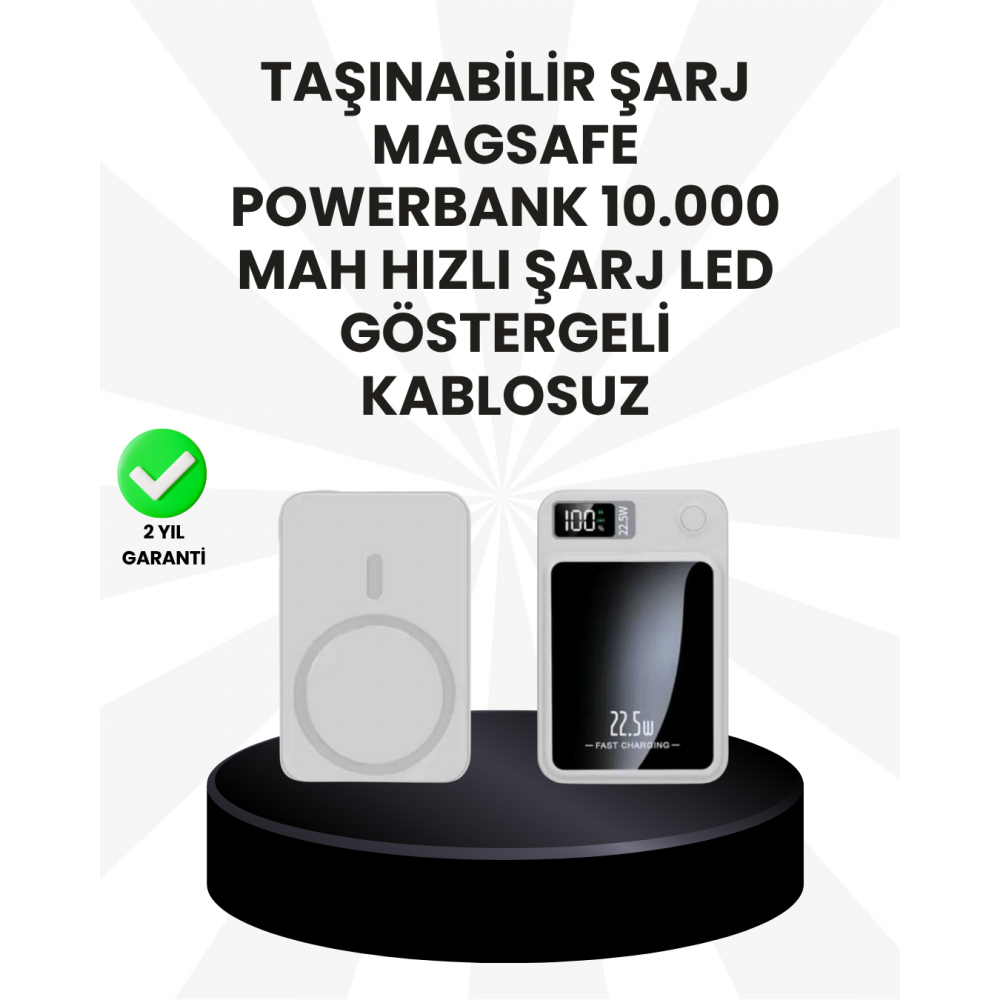 5000mAh / 10000mAh Kapasiteli Manyetik USB-C ve Kablosuz Powerbank