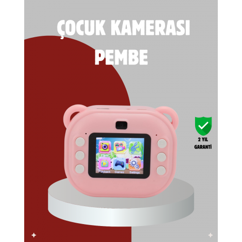 Anında Baskı Özellikli Çocuk Kamerası – 24MP HD Çift Lens 32GB Hafıza ve Oyun Modu