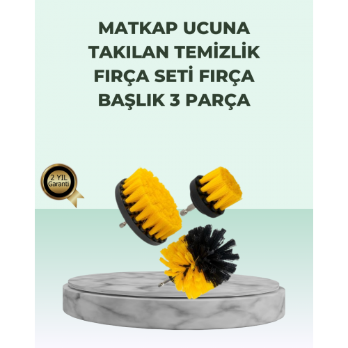 Matkap Uyumlu Temizlik Fırçası Seti 3’lü Çok Amaçlı