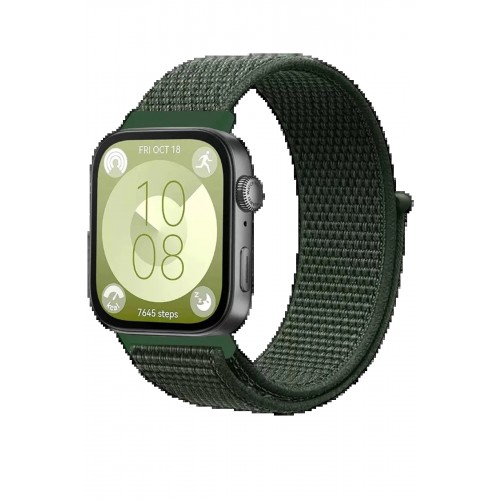 Huawei Fit 4 Hasırlı Cırtcırtlı Kordon - Koyu Yeşil-(5796)