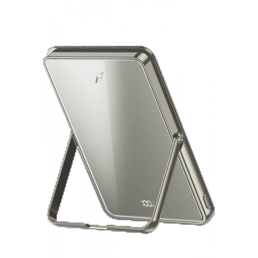 PW580 5.000 mAh 20W Type-C 15W Kablosuz Şarj 3W Saat Şarj ve 5W Kulaklık Şarj Destekli PD Hızlı Şarj Magsafe Powerbank - Titanyum-(5796)