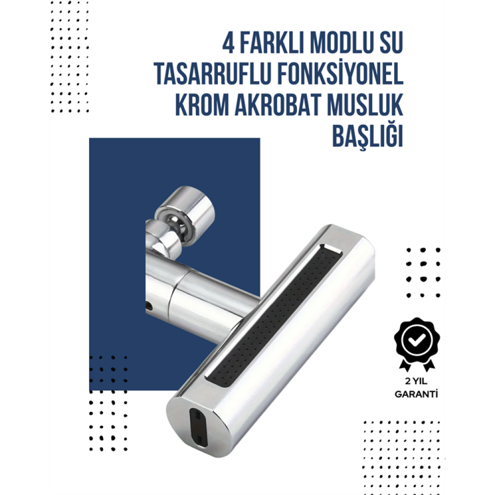 4 Modlu Musluk Başlığı | Şelale Yağmur Sprey Köpük Akışı | Yüksek Basınç Performansı | Modern Tasarım