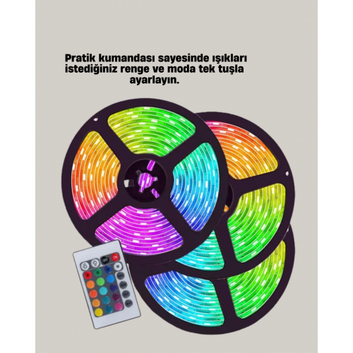 Uzaktan Kumandalı RGB Smart Şerit LED Işık Esnek ve Taşınabilir Dekorasyon Uzaktan Kumandalı RGB Smart Şerit LED Işık Esnek ve Taşınabilir Dekorasyon