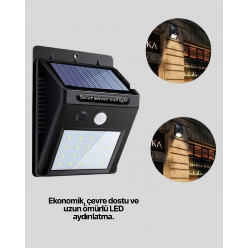 IP65 Dayanıklı Solar Enerjili Dış Cephe Aydınlatma