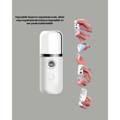 Taşınabilir Şarjlı Buhar Nemlendirici – Kablosuz Akıllı Pro Teknolojili Mini Cilt ve Ortam Nemlendirici Taşınabilir Şarjlı Buhar Nemlendirici – Kablosuz Akıllı Pro Teknolojili Mini Cilt ve Ortam Nemlendirici