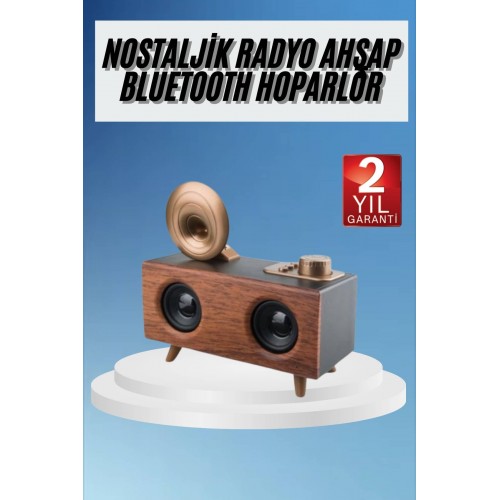 Gramafon Radyo Bluetooth Hoparlör Nostaljik Radyo FM Radyo