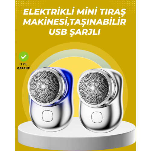 Taşınabilir cep boyunda şarjlı elektrikli tıraş makinesi