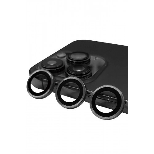 iPhone 13 Pro Max Raze Metal Kamera Lens - Gri-(5796)