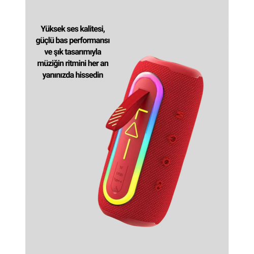 Taşınabilir Bluetooth Hoparlör Kırmızı IP67 Su Geçirmez Taşınabilir Bluetooth Hoparlör Kırmızı IP67 Su Geçirmez