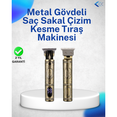 Dayanıklı Çelik Kafa ve Güçlü Motorlu Saç Sakal Makinesi
