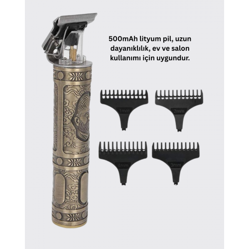 Dayanıklı Çelik Kafa ve Güçlü Motorlu Saç Sakal Makinesi