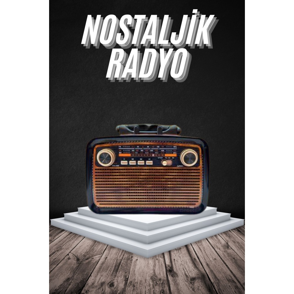 Eskitme Nostalji Tasarımlı Bluetoothlu Nostalji Radyo Ahşap Nostaljik Görünümlü