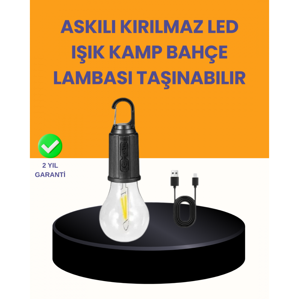 Akıllı Sensörlü USB Şarjlı Kamp Lambası