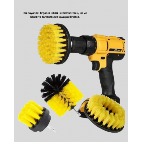 3 Parça Matkap Fırça Temizlik Seti – Her Yüzey İçin Güçlü ve Pratik Çözüm