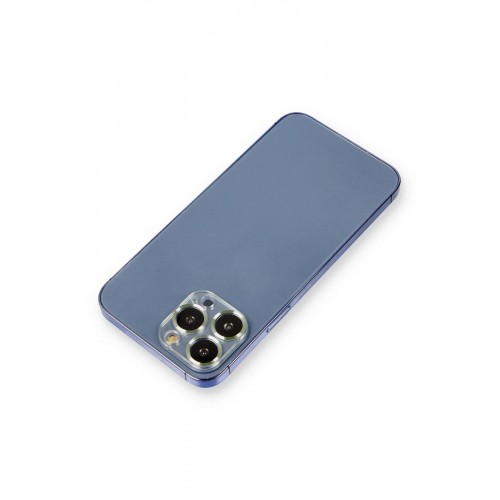 iPhone 12 Pro Metal Kamera Lens Koruma Cam - Açık Yeşil-(5796)