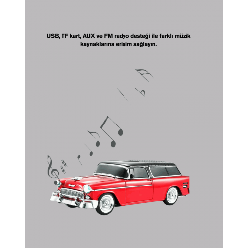 Vintage Tasarımlı LED Işıklı Bluetooth Hoparlör 10W